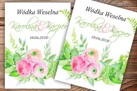 Etykiety na Wódkę Weselną Akwarele | Personalizacja Gratis