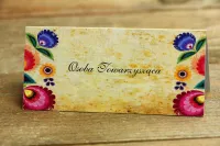 Winietki Ślubne Folk z Wycinanką Łowicką | Personalizuj!