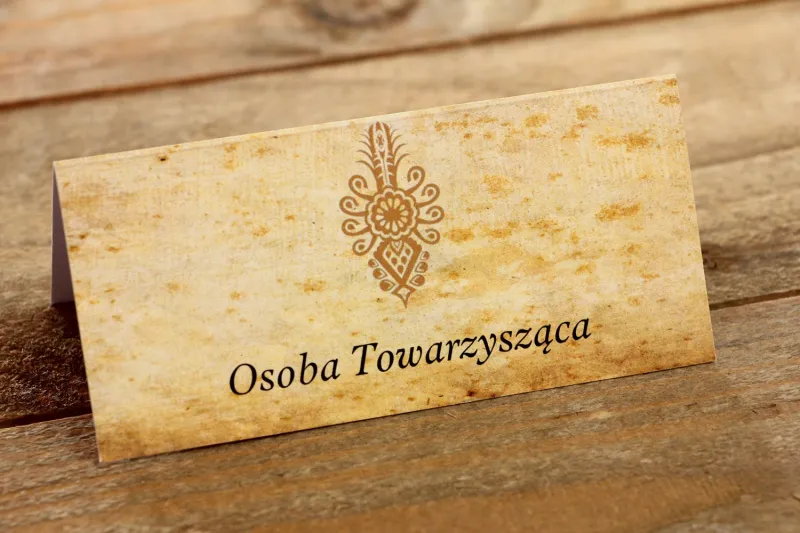 Góralskie, zakopiańskie Winietki, wizytówki na stół weselny z parzenicą. Góralskie, zakopiańskie Winietki, wizytówki na stół weselny z parzenicą.