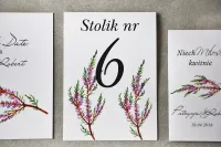 Numerki na Stół Weselny Wrzos Akwarela | Amelia Wedding