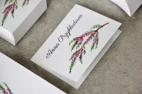 Winietki Ślubne z Wrzosem | Na Papierze Lnianym | Zamów
