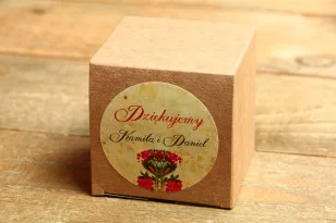 Dank und Geschenke für Hochzeitsgäste - Folk Eco Box mit folkloristischer Blumengrafik