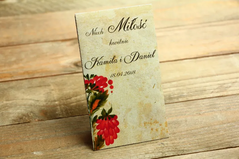 Seeds - Folk dank Hochzeitsgästen - mit folkloristisch-floralen Grafiken. Seeds - Folk dank Hochzeitsgästen - mit folkloristisch-floralen Grafiken.