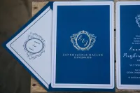 Eleganckie Zaproszenia Ślubne Granatowo-Złote | Sonata nr 1