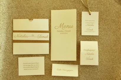 Wytworne Ślubne Zaproszenia z Brokatowym Papierem | Glamour Design | Glamour nr 5