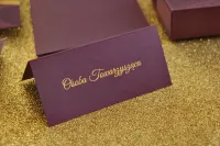 Winietki Ślubne Glamour Fioletowo-Złote | Amelia-Wedding.pl