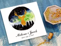 Zaproszenia Ślubne z Jeleniem Glamour | Złocone | Zamów