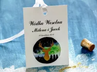 Złocone Zawieszki na Wódkę Weselną Jeleń | Amelia-Wedding