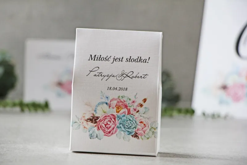 Pudełeczko stojące na cukierki, podziękowania dla Gości weselnych - Pistacjowe nr 23 - Boho w odcieniach pastelowych Pudełeczko stojące na cukierki, podziękowania dla Gości weselnych - Pistacjowe nr 23 - Boho w odcieniach pastelowych