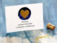 Złocony Bilecik do Zaproszeń Ślubnych | Księżycowa Noc