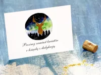 Złocone Bileciki do Zaproszeń z Jeleniem | Księżycowa Noc