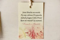 Zawieszki na Wódkę Weselną Piwonie | Personalizowane | Magnet
