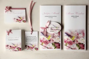 Zestaw próbny zaproszeń ślubnych wraz z winietkami, zawieszkami, menu weselne oraz podziękowania dla gości - Magnet nr 6