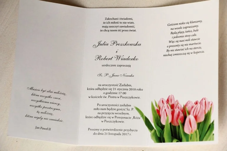 Zaproszenia Weselne z kwiatowym motywem | Unikalne i personalizowane zaproszenia