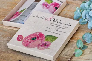 Eindrucksvolle Hochzeitseinladung in einer Schachtel - Ecological Margaret No. 2 - Roses