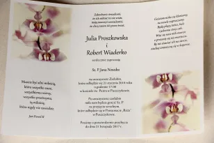 Wnętrze zaproszenia - Zaproszenia ślubne z orchideą