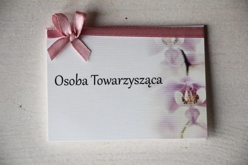 Ślubne Winietki na stół weselny z orchideą Ślubne Winietki na stół weselny z orchideą