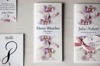 Menu Weselne z Orchideą • Elegancka Karta Dań na Stół