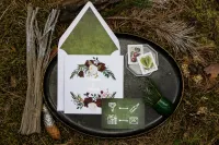 Zaproszenia Ślubne z grafiką zimową i Złoconymi imionami | Eleganckie zaproszenia na wesele