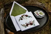 Zaproszenia Ślubne z grafiką zimową i Złoconymi imionami | Eleganckie zaproszenia na wesele