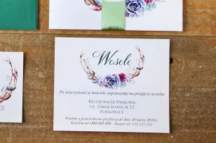Einladungskarte 120 x 98 mm Hochzeitsgeschenke Hochzeit - Aquarelle Nr. 1 - Sukkulenten, Kieselsteine