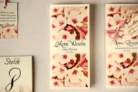 Menu Weselne Kwiat Wiśni | Stojące Menu na Stół | Magnet nr 9