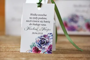Flaschenanhänger, Hochzeit Wodka, Hochzeit - Aquarelle Nr. 1 blumig - Sukkulenten