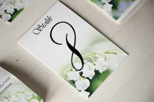Florale Tischnummern für Hochzeitstische, Grafiken mit Maiglöckchen