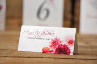 Winietki Ślubne Dalie Bordo | Personalizowane | Akwarele nr 2