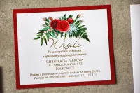 Bileciki do Zaproszeń Ślubnych Złocone Róże | Amelia Wedding