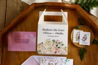 Pudełka na Ciasto Weselne z Piwoniami Rozalia | Amelia-Wedding