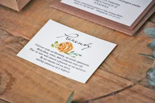 Bilecik do zaproszenia 105 x 74 mm prezenty ślubne wesele - Margaret nr 3 - Ekologiczne - Żółta róża