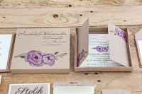 Romantyczne Weselne Zaproszenie z Akwarelowymi Różami | Eko Pudełko