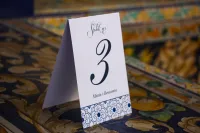 Numery na Stół Weselny Indygo | Rustykalne Niebieskie