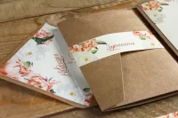 Rustykalne Zaproszenia Ślubne Kraft nr 1 | Eko Etui, Kwiaty