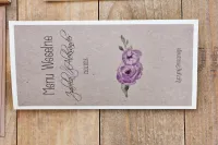 Eleganckie Menu Weselne Fioletowe Róże | Margaret nr 4