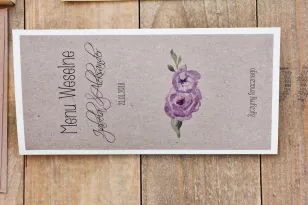 Hochzeitsmenü, Hochzeitstisch - Margaret nr 4 - Bio - Lila Rosen