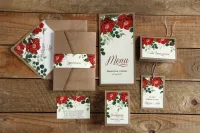 Rustykalne Zaproszenia Ślubne Kraft z Różą | Kraft nr 4