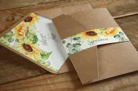 Ekologiczne Zaproszenia Ślubne Kraft ze Słonecznikiem | Amelia