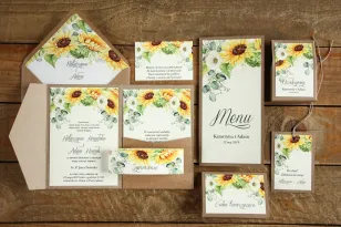 Umweltfreundliche Hochzeitseinladungen mit Sonnenblume - Probierset