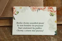 Bileciki do Zaproszeń Ślubnych Kraft nr 1 | Kwiatowe Wkładki