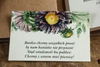 Bileciki do Zaproszeń Rustykalne z Astrami | Amelia-Wedding