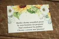 Bilecik do Zaproszeń Ślubnych Słoneczniki | Kraft nr 5