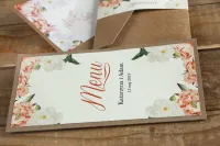Menu Weselne Kraft z Piwonią | Rustykalne Eko Menu na Stół