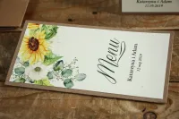 Menu Weselne Rustykalne Słoneczniki Kraft | Kraft nr 5