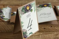 Rustykalne Numery na Stół Weselny Kraft | Amelia-Wedding.pl