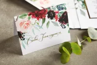 Złocone Winietki Ślubne Glamour z Piwoniami | Flores nr 2