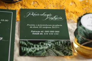 Ticket für botanische Hochzeitseinladungen. Grün