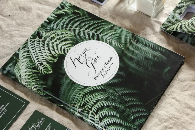 Weselna Księga Gości - W stylu Botanicznym z liśćmi paproci Weselna Księga Gości - W stylu Botanicznym z liśćmi paproci
