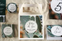 Botaniczne Pudełko na Ciasto dla Gości z Kaktusem | Zamów